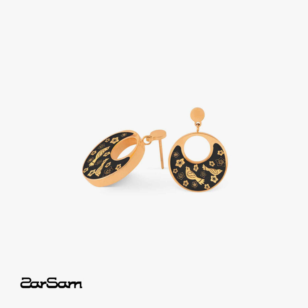 گوشواره زنانه کژال با ورق طلا سری آیلا - 1