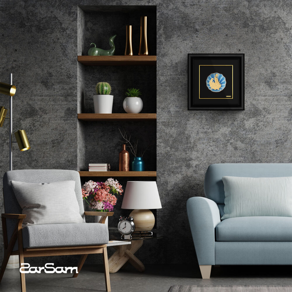 تابلو طلا طبیعت طاووس - 2