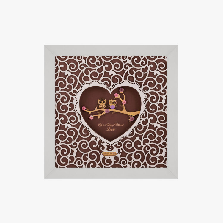 تابلو طلا فانتزی جغد عاشق