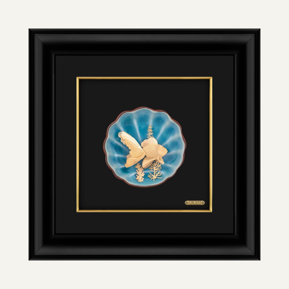 تابلو طلا طبیعت ماهی