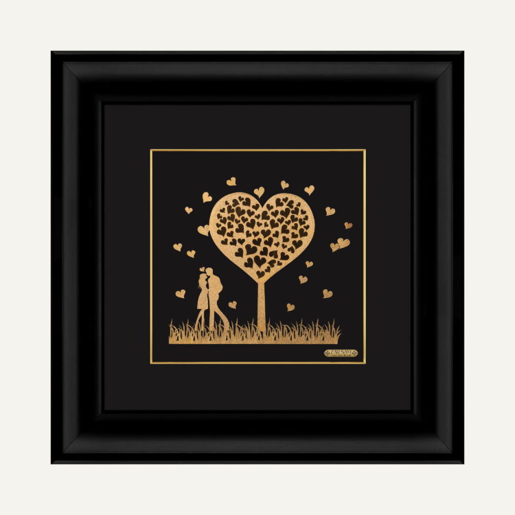 تابلو طلا عاشقانه درخت عشق