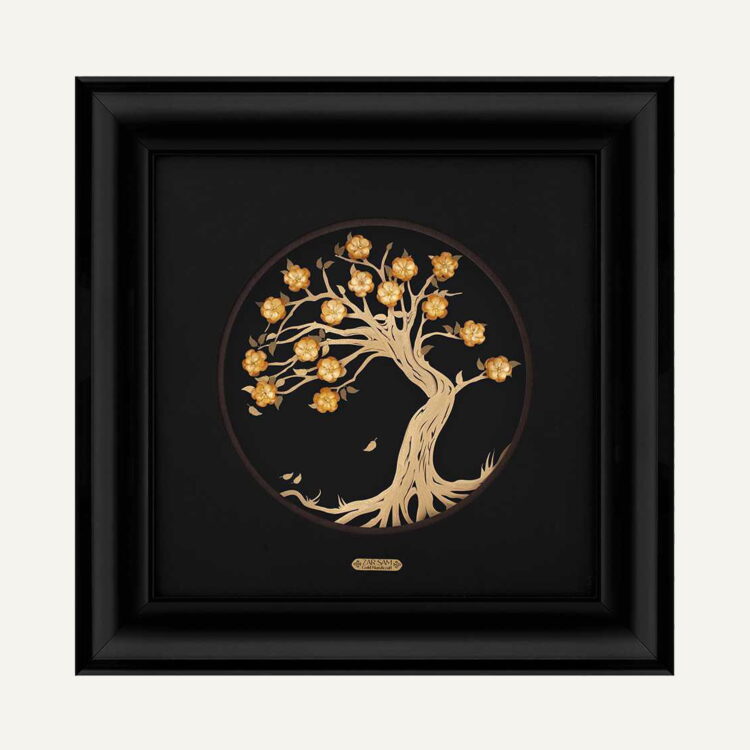 تابلو طلا طبیعت درخت بهار