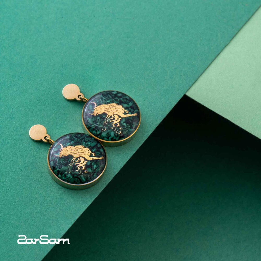 گوشواره زنانه اردیبهشت با ورق طلا سری مانی کلاسیک - 3