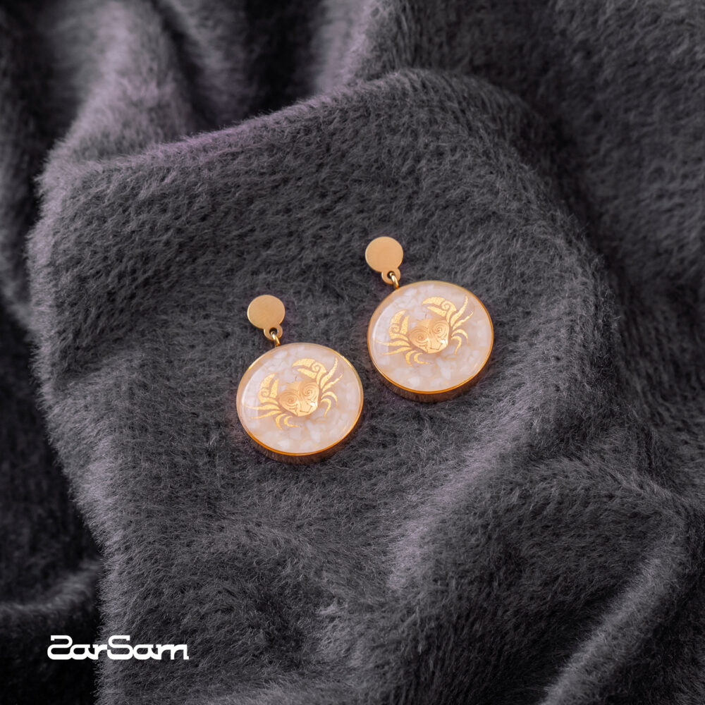 گوشواره زنانه تیر با ورق طلا سری مانی کلاسیک - 2