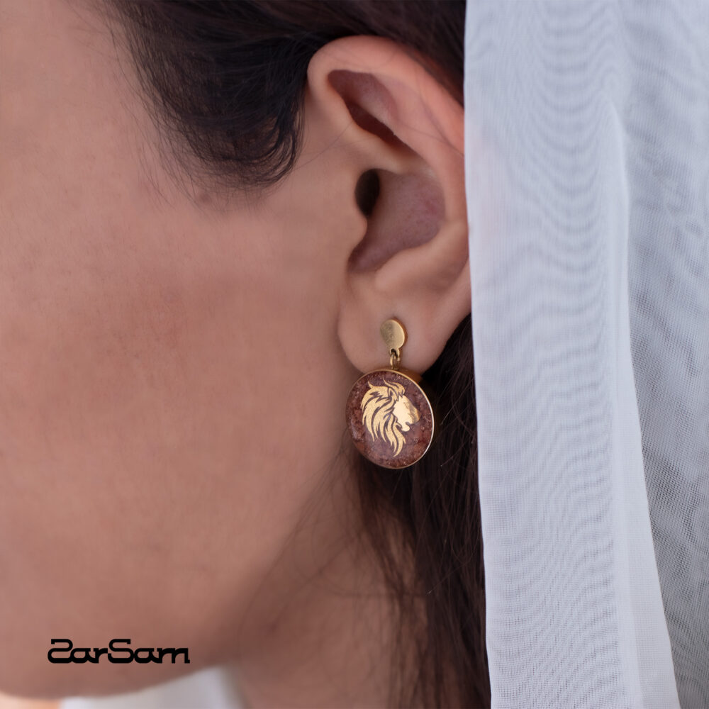 گوشواره زنانه مرداد با ورق طلا سری مانی کلاسیک - 2