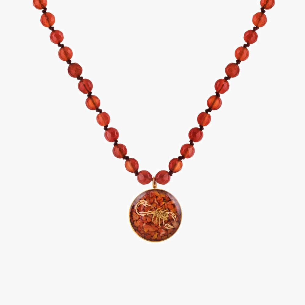 10006967.jpg گردنبند زنانه آبان با ورق طلا و سنگ سری مانی کلاسیک - 1