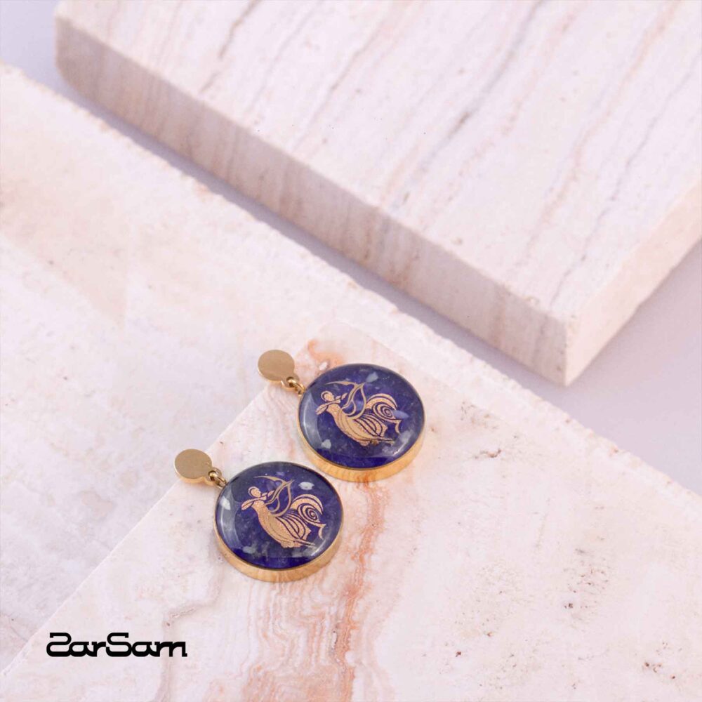 گوشواره زنانه آذر با ورق طلا سری مانی کلاسیک - 3