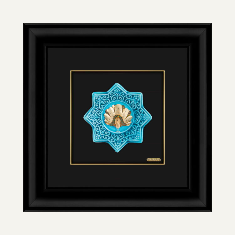 تابلو طلا طبیعت طاووس