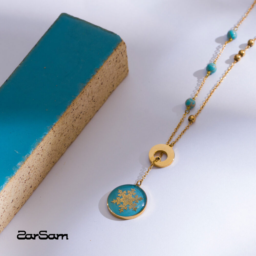 پابند زنانه زمستان با ورق طلا سری رها - 3