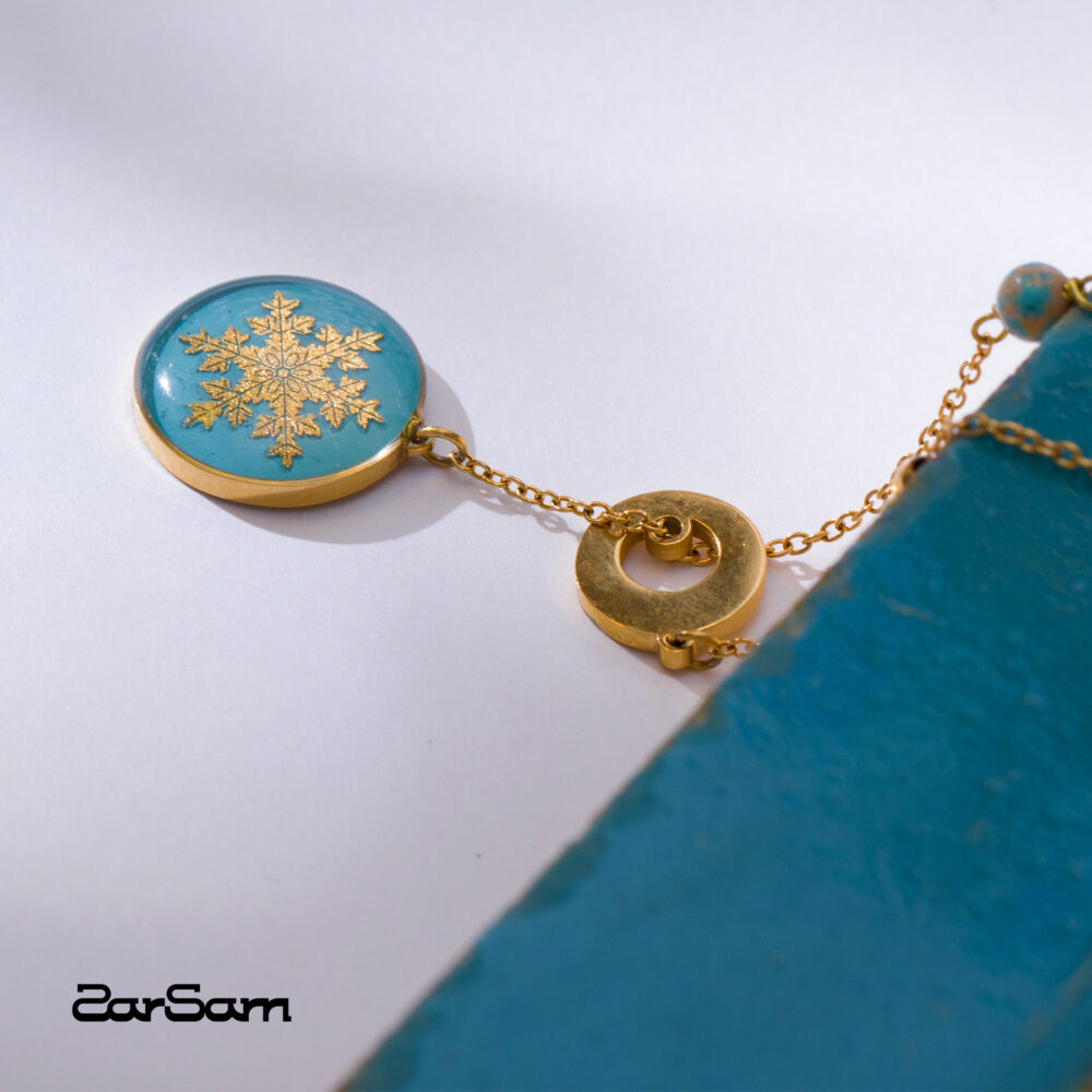 پابند زنانه زمستان با ورق طلا سری رها - 2