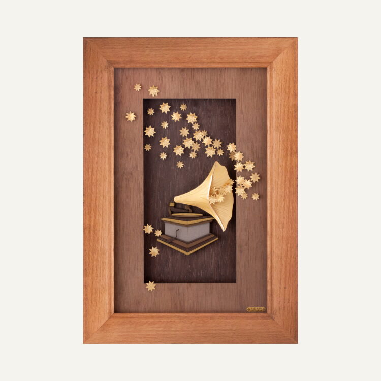 تابلو طلا فانتزی گرامافون