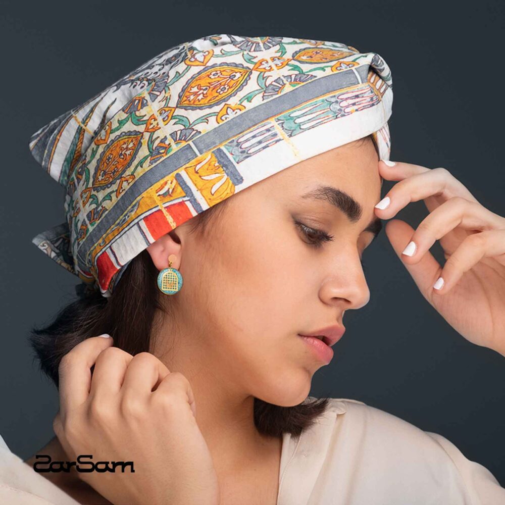 گوشواره زنانه مرغ آمین با ورق طلا سری مانی کلاسیک - 2