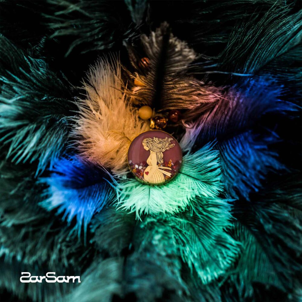 گردنبند زنانه بارداری با ورق طلا و سنگ سری مانی کلاسیک - 3