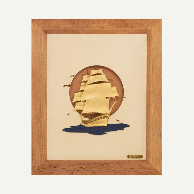 تابلو طلا فانتزی کشتی