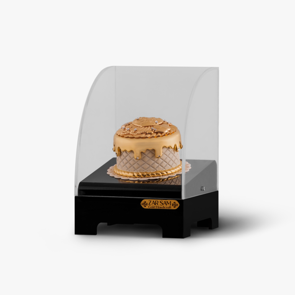 تندیس طلا فانتزی کیک تولد - 1