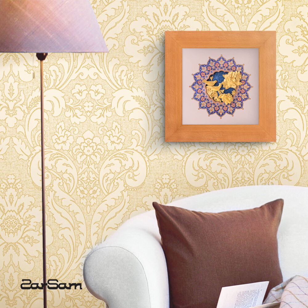 تابلو طلا طبیعت نقاشی گل و مرغ - 2