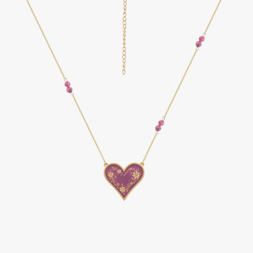 10007472-195237595 گردنبند زنانه بوستان گل با ورق طلا و زنجیر سری جانا - 1