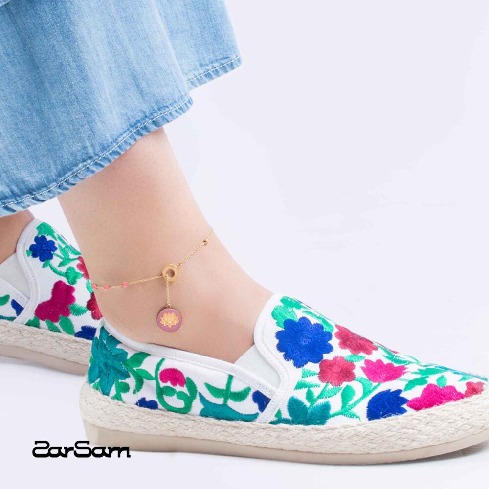 پابند زنانه نیلوفر با ورق طلا سری رها - 2