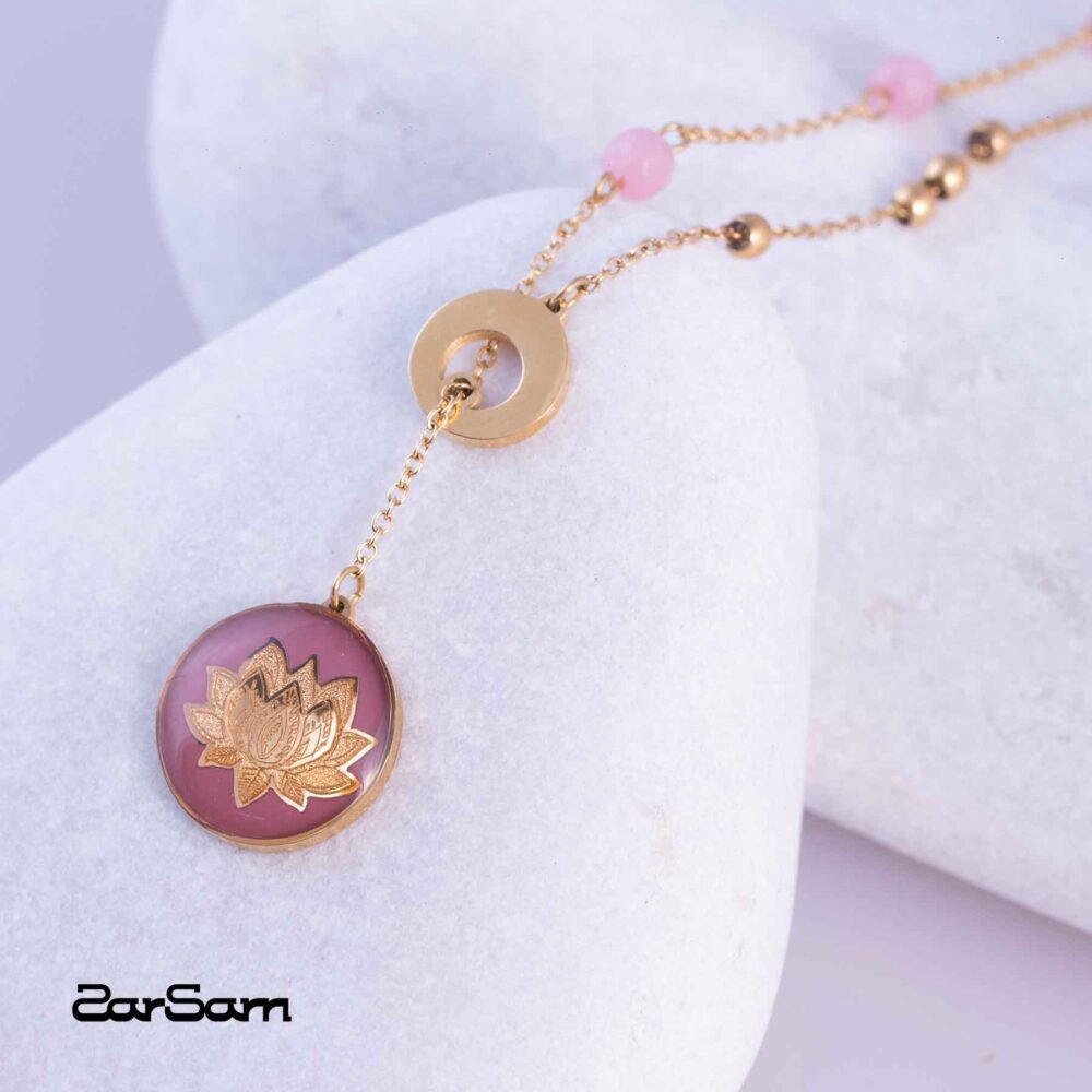 پابند زنانه نیلوفر با ورق طلا سری رها - 3