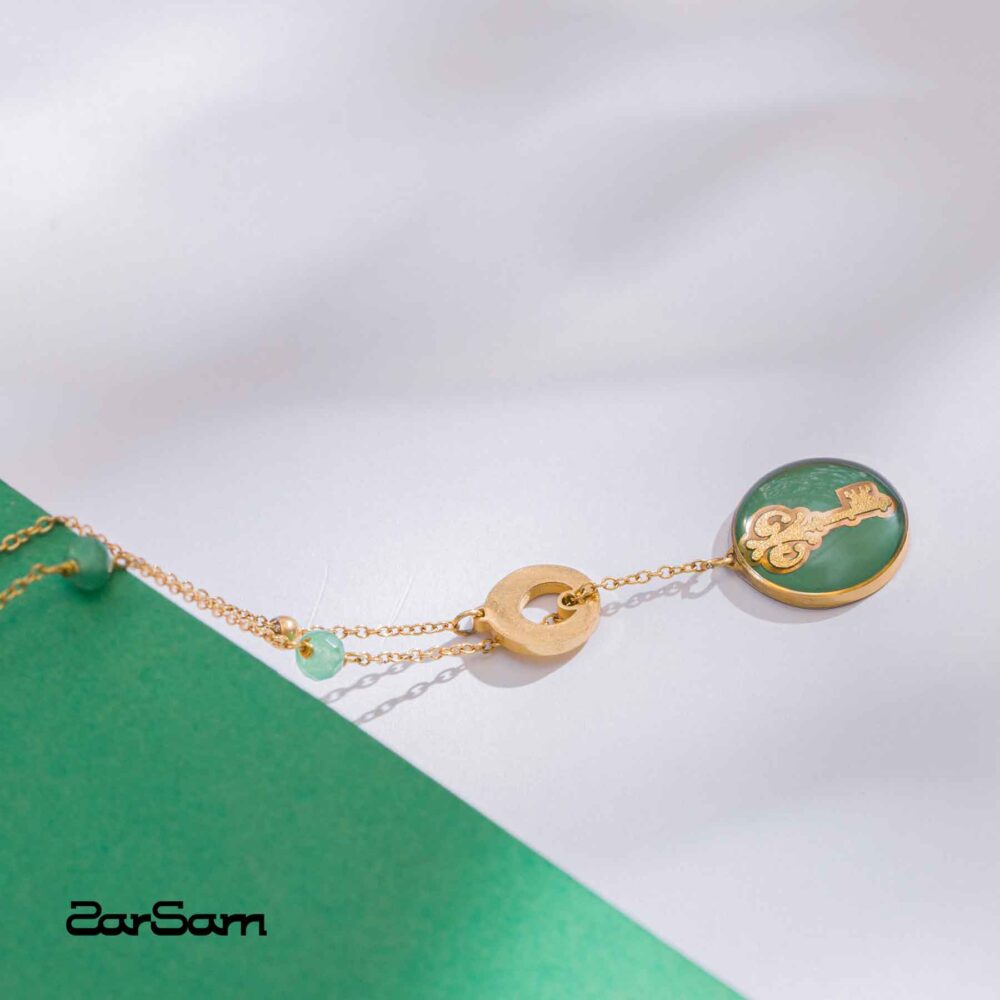 پابند زنانه کلید با ورق طلا سری رها - 3