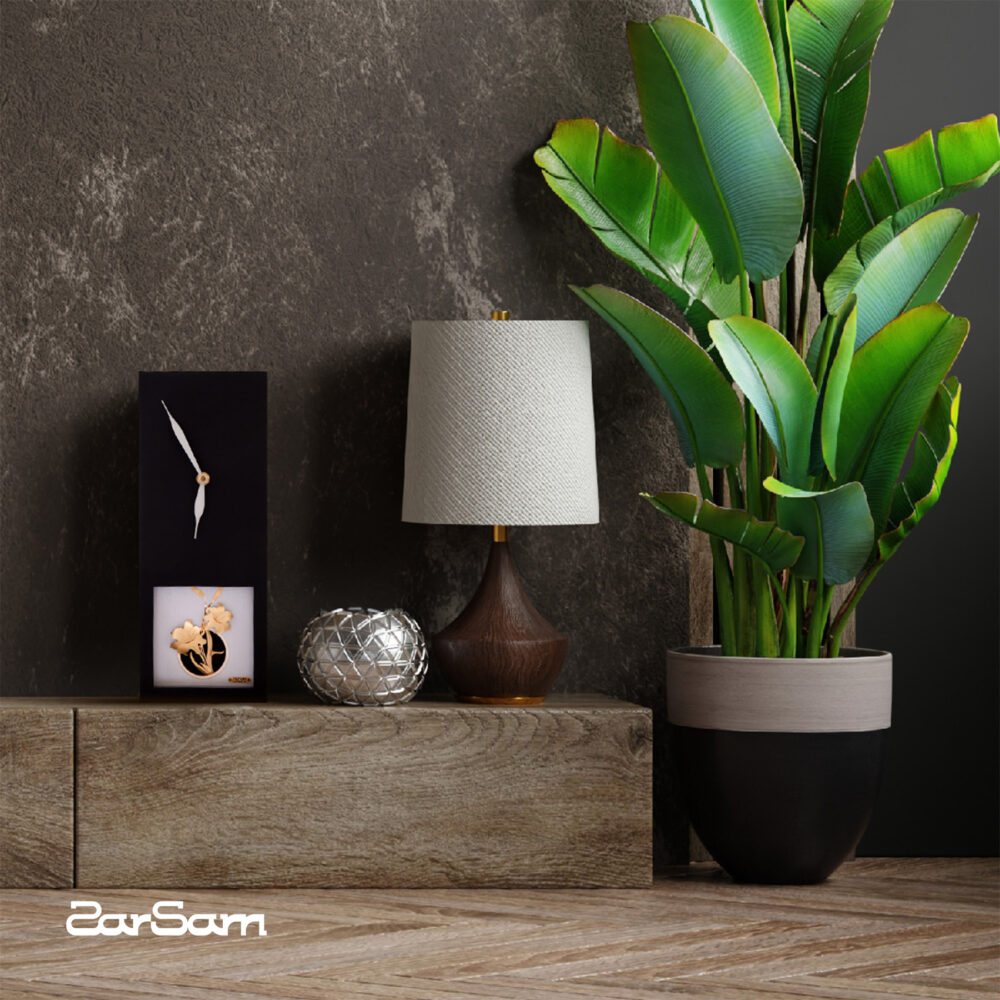 ساعت دیواری طلا گل لیلیوم - 2