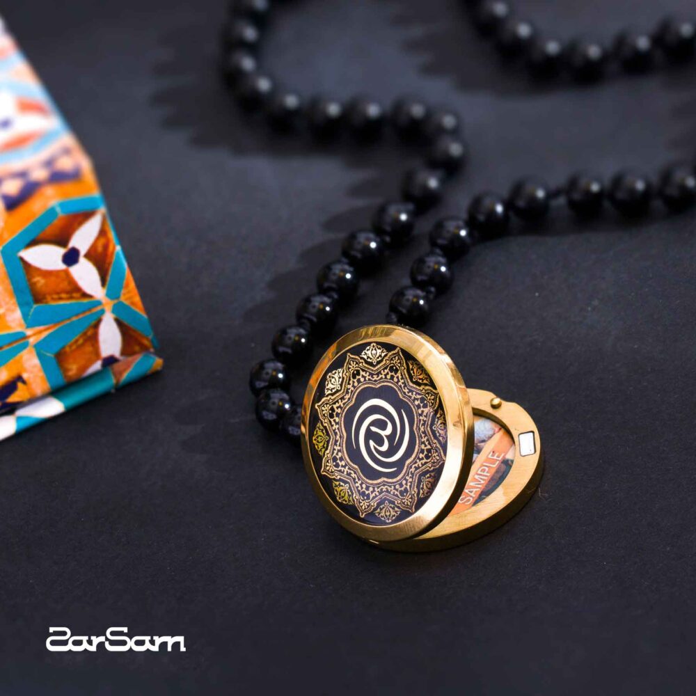 گردنبند زنانه الله با ورق طلا و سنگ سری لاکت - 3