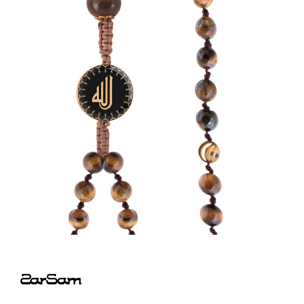 تسبیح ورق طلا الله سنگ چشم ببر سری ذکر - 2