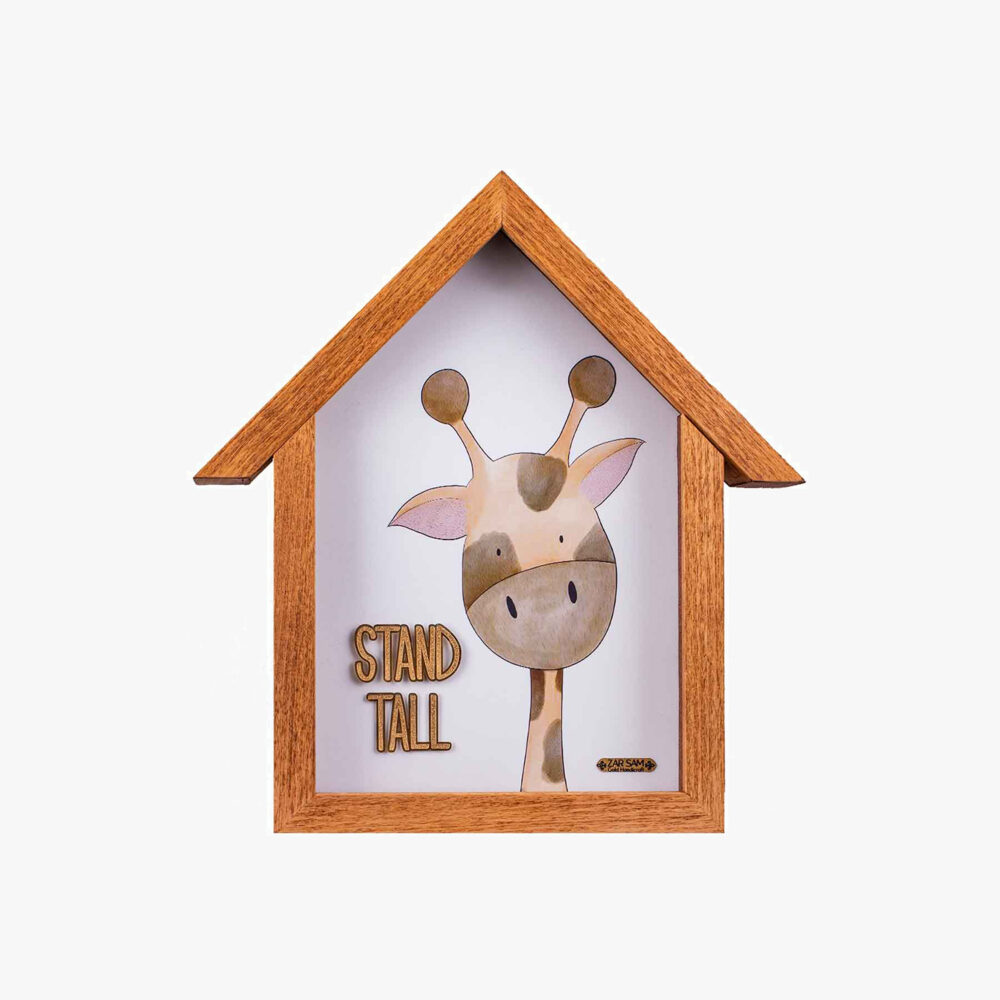 تابلو طلا فانتزی کلبه زرافه - 1