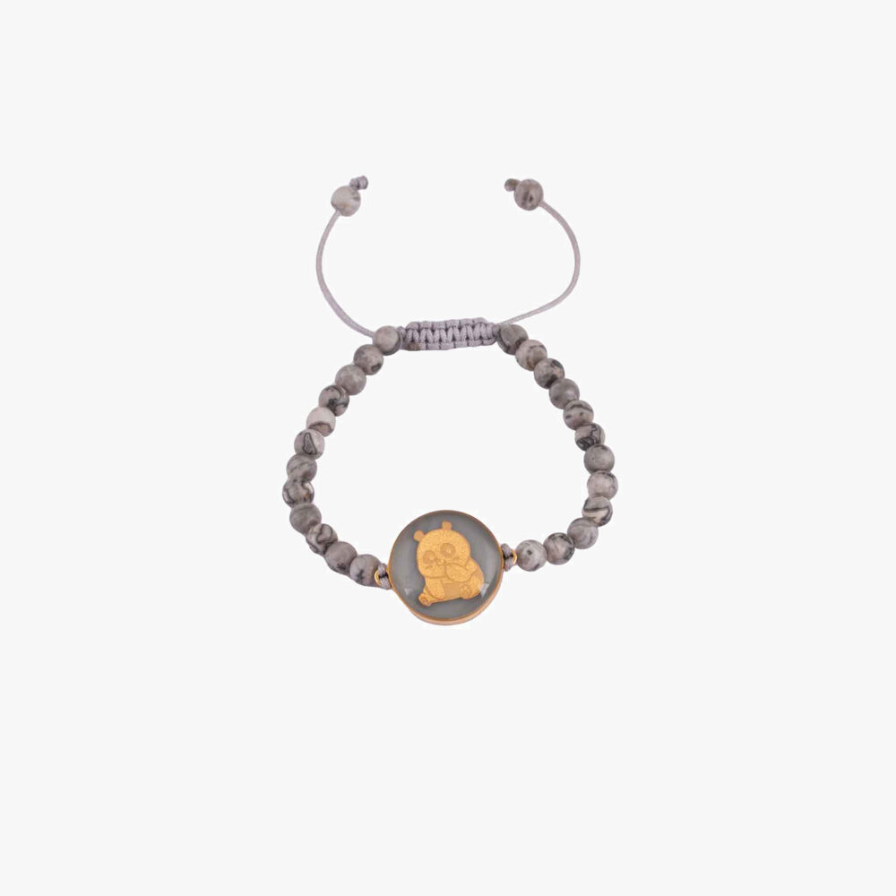 10010835-2-1.jpg دستبند بچه گانه پاندا با ورق طلا و سنگ سری مانی کلاسیک - 1