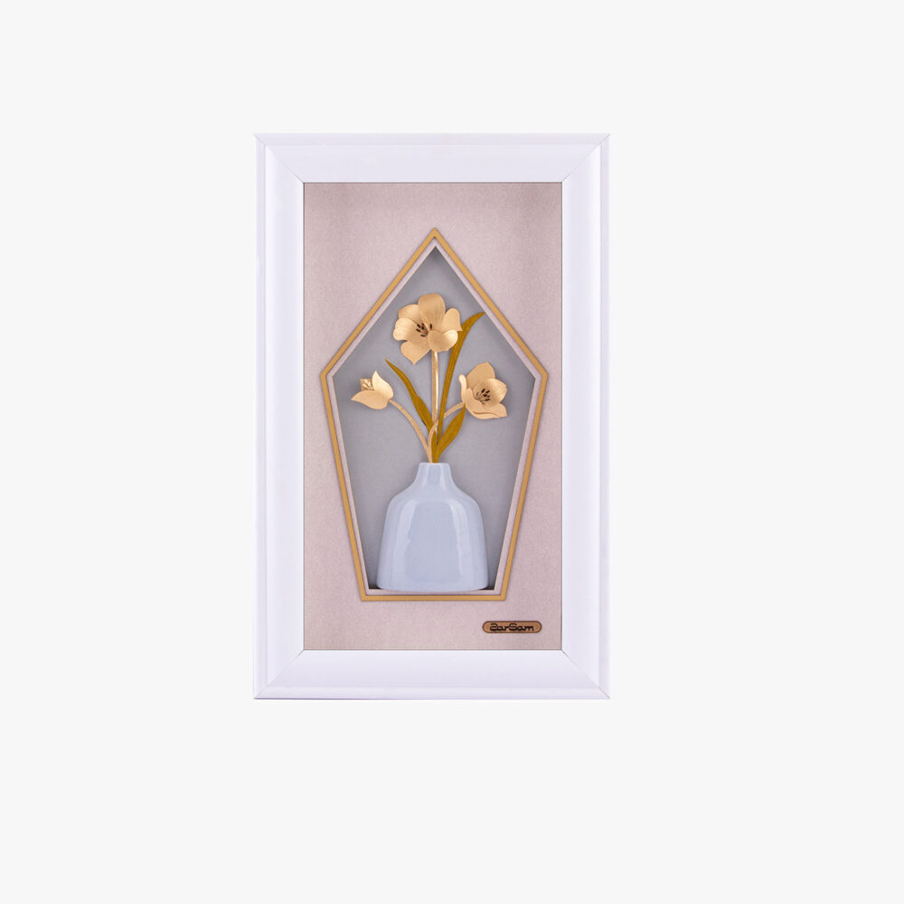 10011517-1-1.jpg تابلو طلا طبیعت گلدان زنبق - 1