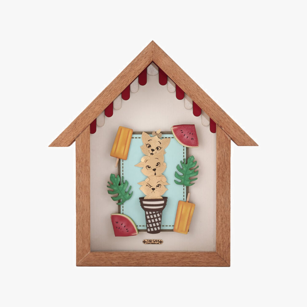 تابلو طلا کودکان کلبه بستنی - 1