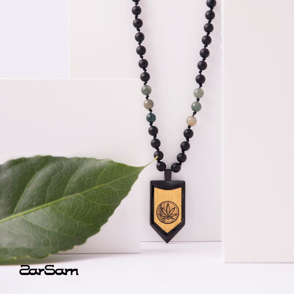 گردنبند مردانه شادان با ورق طلا و سنگ سری پیکان - 4