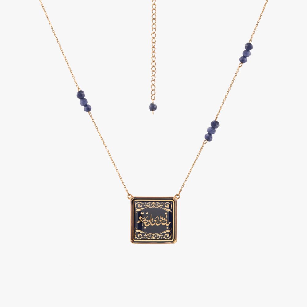 10012434 گردنبند زنانه جانان با ورق طلا و زنجیر سری چلیپا - 1