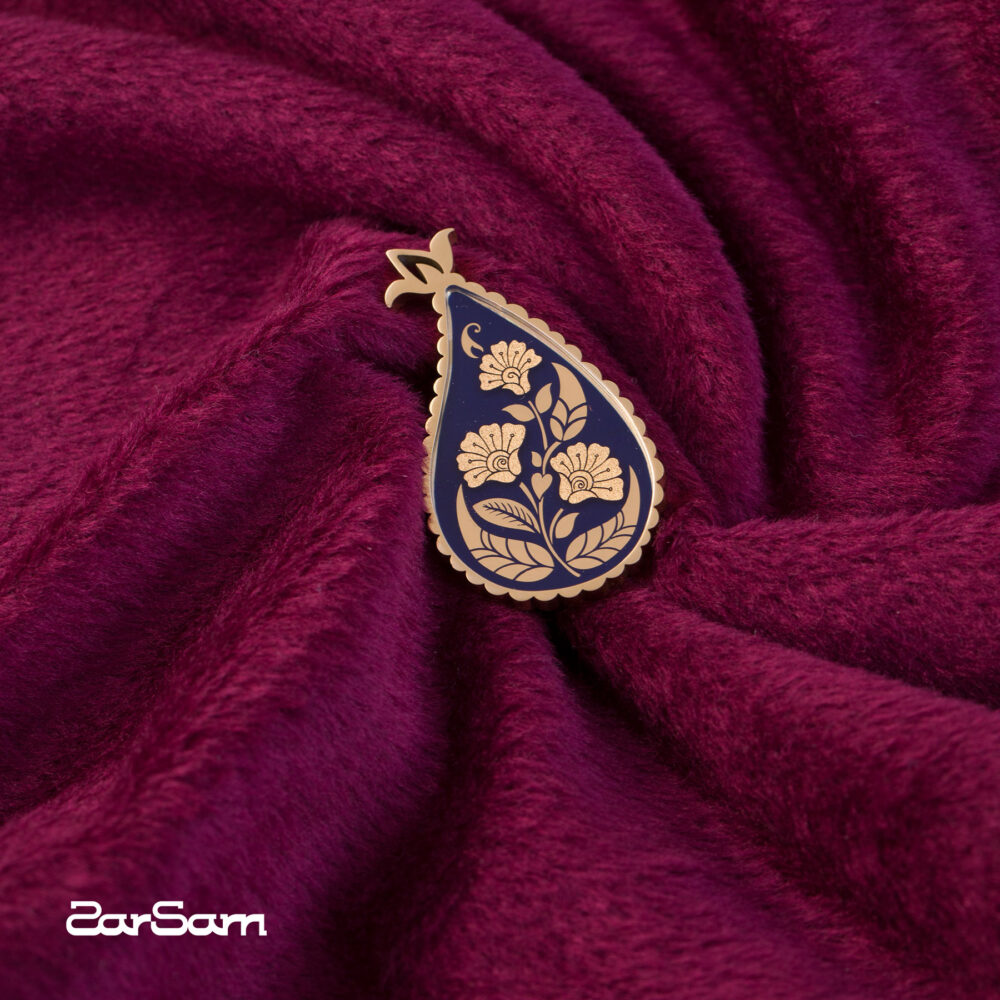 بج سینه زنانه اطلس با ورق طلا سری ترنج - 4