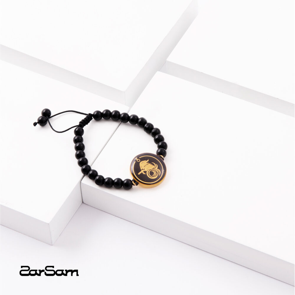 دستبند مردانه دی V2 با ورق طلا و سنگ سری مانی کلاسیک - 4