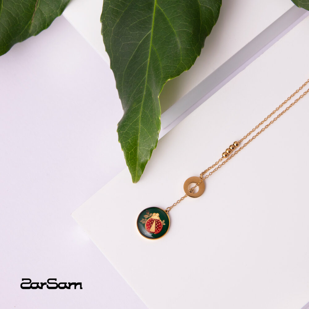 پابند زنانه کفشدوزک با ورق طلا سری رها - 3