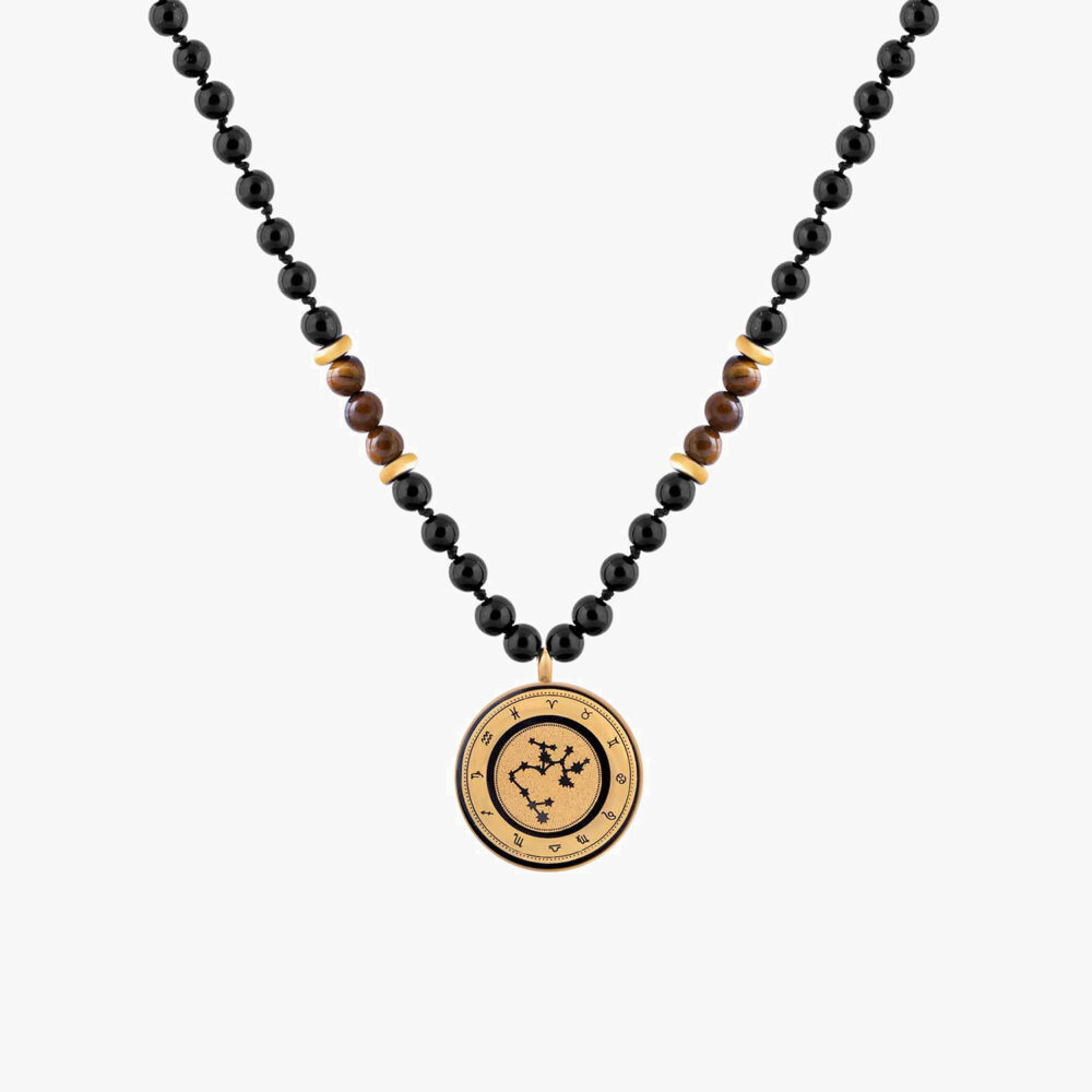 10013214-W-1.jpg گردنبند یونیسکس آذر زودیاک با ورق طلا و سنگ سری مانی کلاسیک - 1