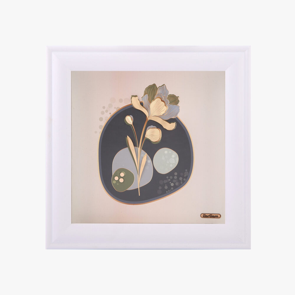 تابلو طلا طبیعت شقایق - 1