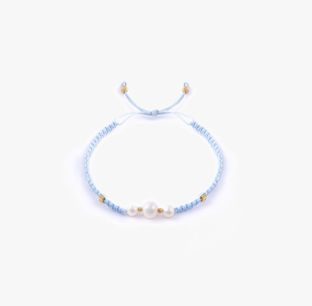 دستبند زنانه صدف با ورق طلا و سنگ سری دریا - 1