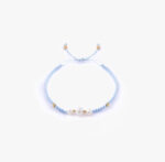 دستبند زنانه صدف با ورق طلا و سنگ سری دریا