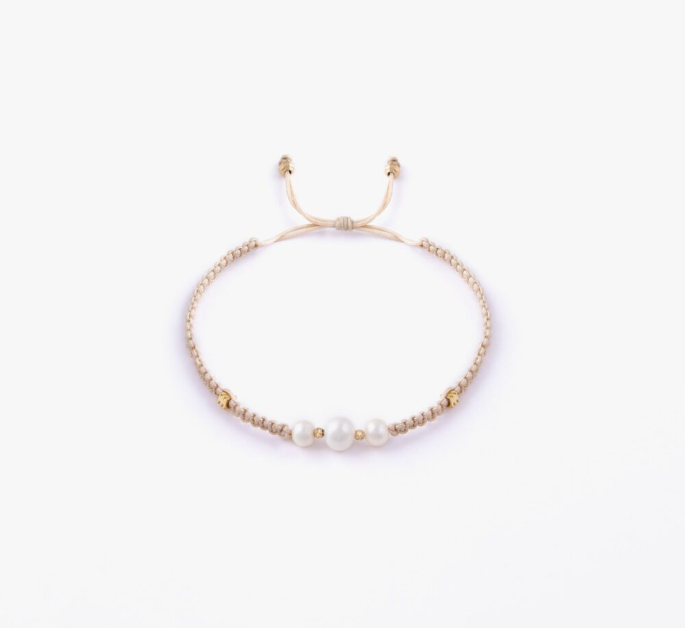 10013466-W2 دستبند زنانه مروارید با ورق طلا و سنگ سری دریا - 1