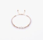 دستبند زنانه مروارید با ورق طلا و سنگ سری دریا