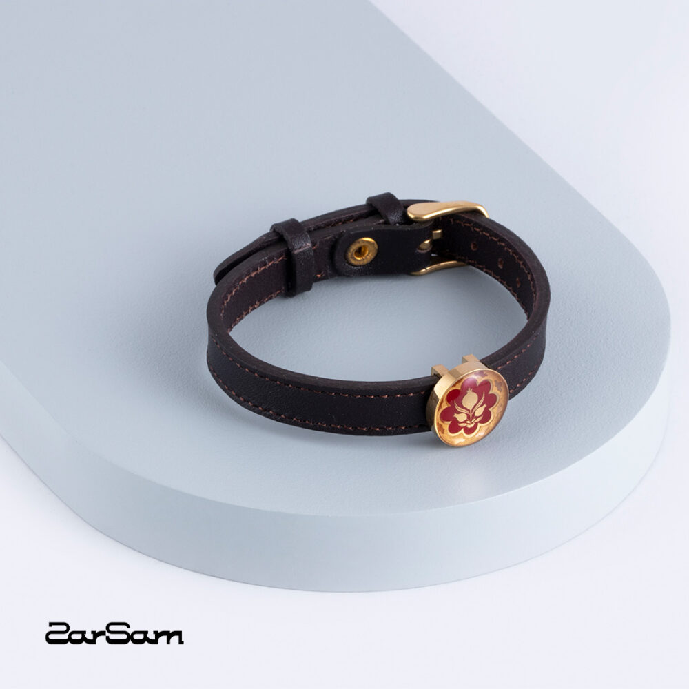 دستبند زنانه نارین با ورق طلا و چرم سری سپهر - 4