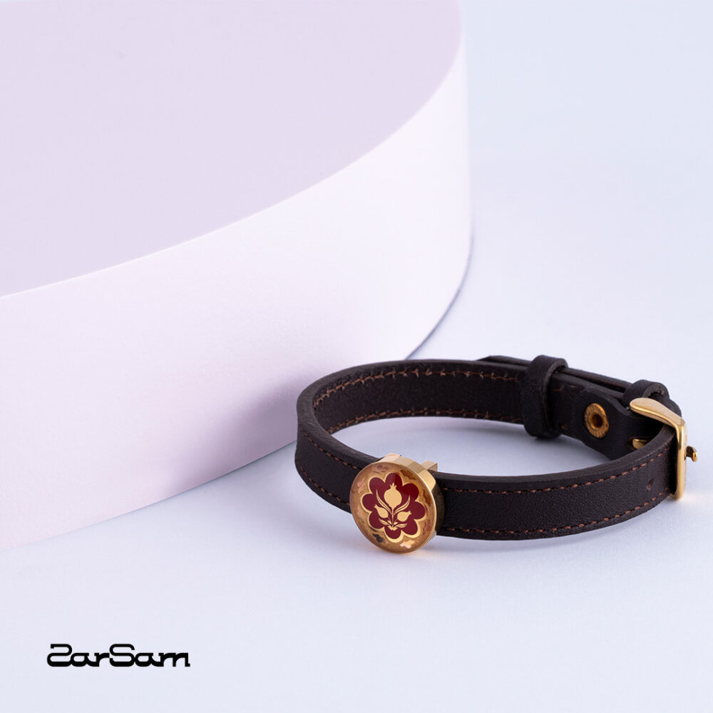 دستبند زنانه نارین با ورق طلا و چرم سری سپهر - 3