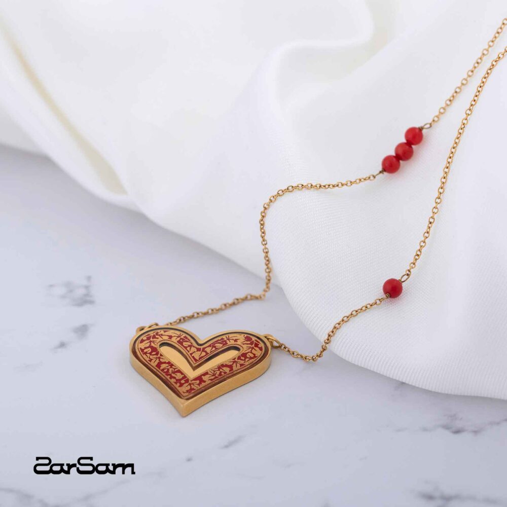 گردنبند زنانه نفس با ورق طلا و زنجیر سری جانا - 2