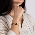 دستبند ورق طلا زنانه پرنیان سری ماه سا
