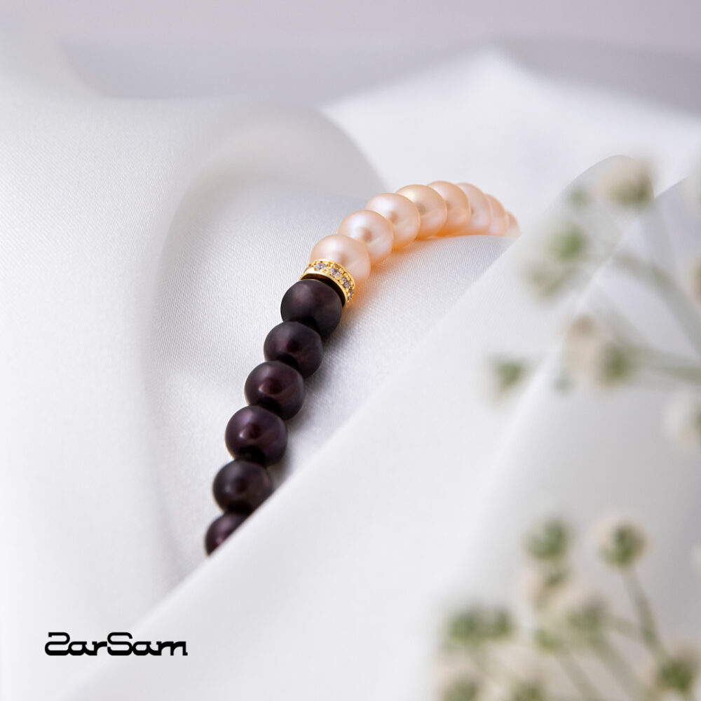 دستبند مروارید زنانه پامچال با آبکاری طلا سری زروار - 3