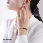 دستبند مروارید زنانه پامچال با آبکاری طلا سری زروار - 5