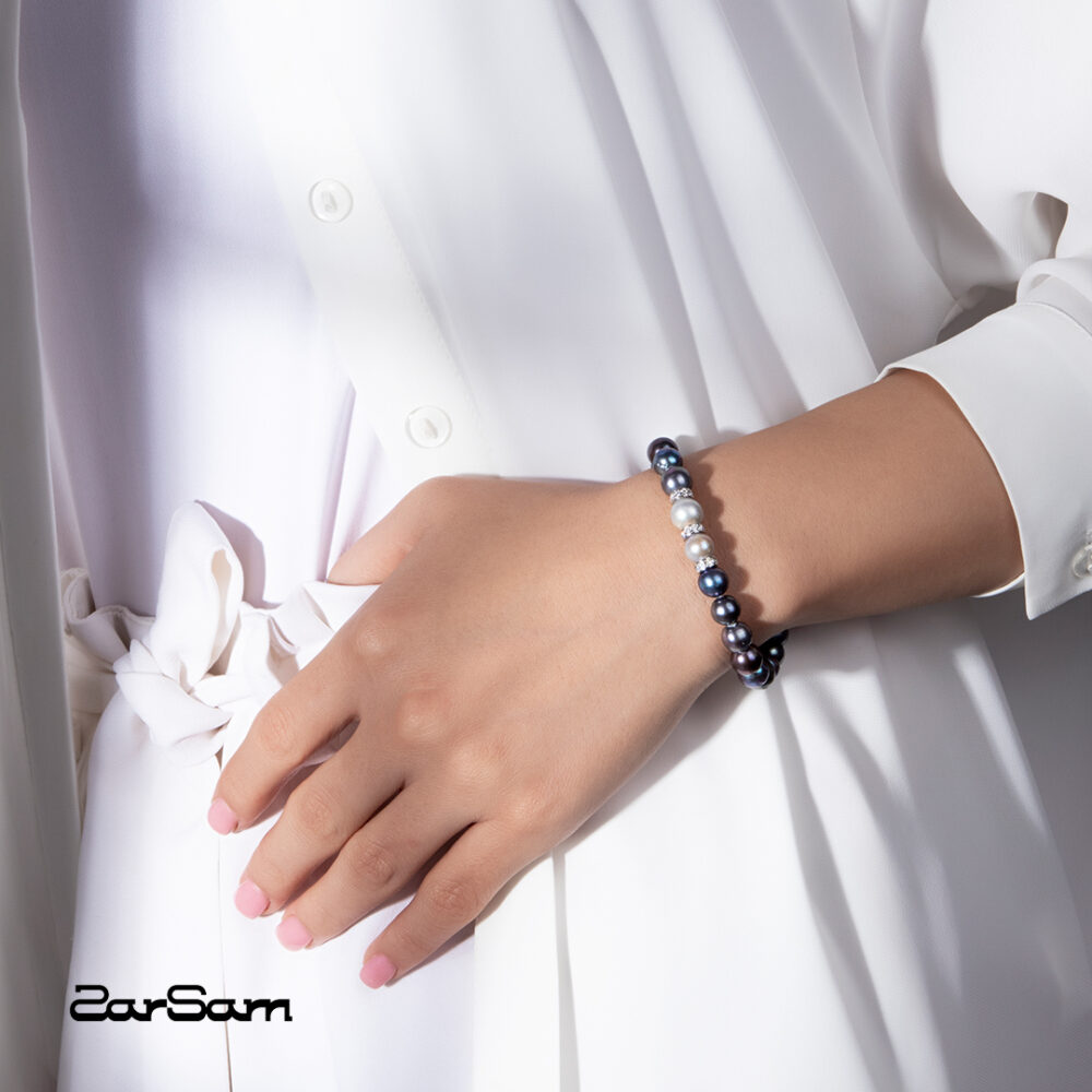 دستبند اطلسی مروارید سری زروار - 5