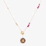 گردنبند زنانه طنین با ورق طلا و زنجیر سری رها